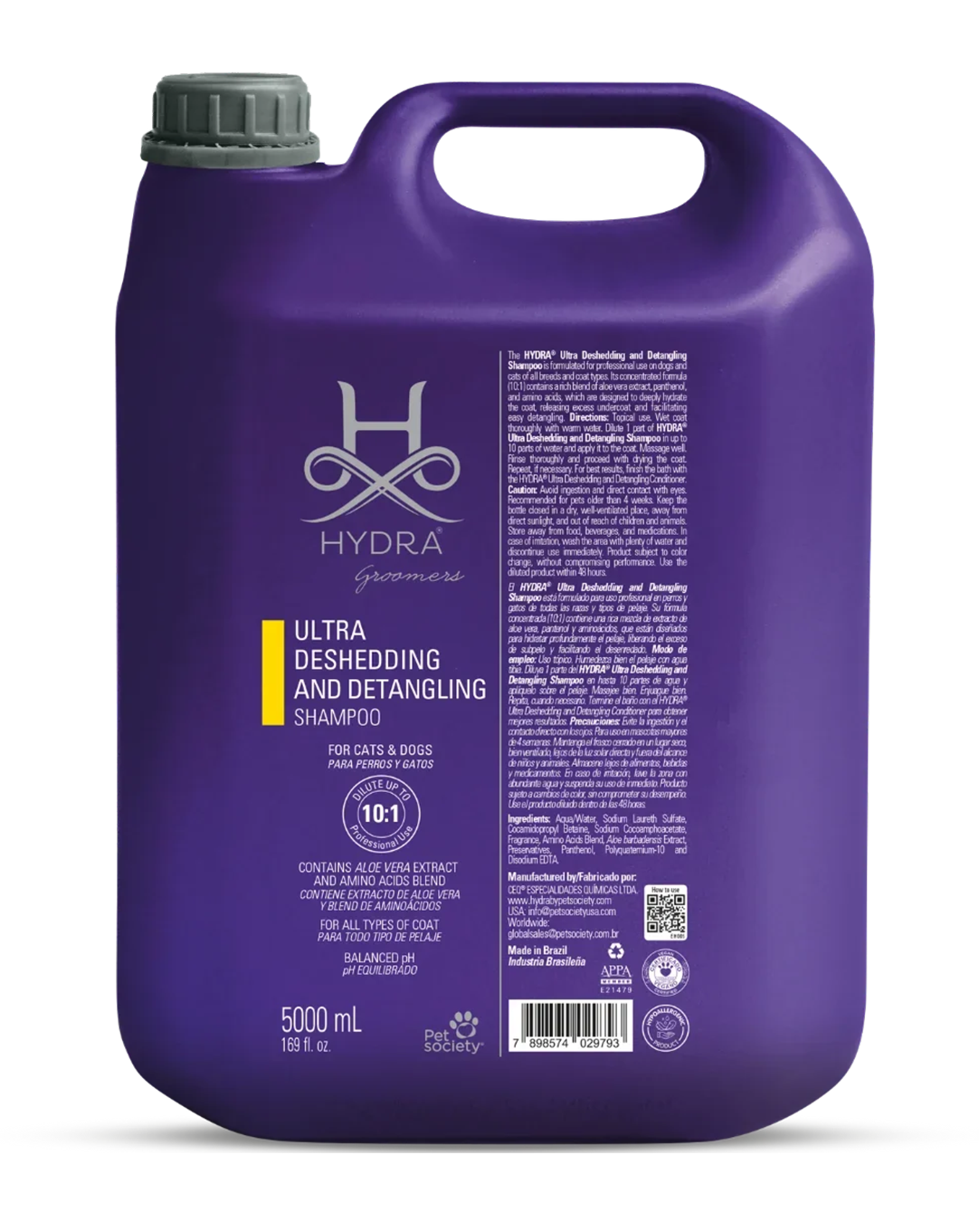 Ultra Deshedding and Detangling Shampoo 1.3 Gallon by Hydra
